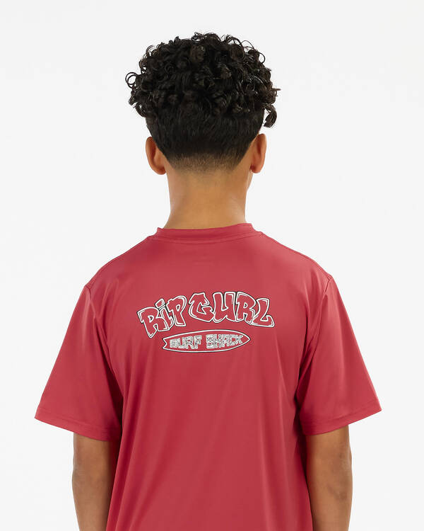 Rip Curl Boys Surf Shack Short Sleeve Rash Vest for Mens