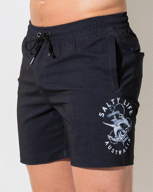 Salty Life Hammerhead Elastic Waist Board Shorts for Mens