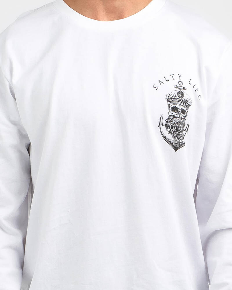 Salty Life Anchors Long Sleeve T-Shirt for Mens