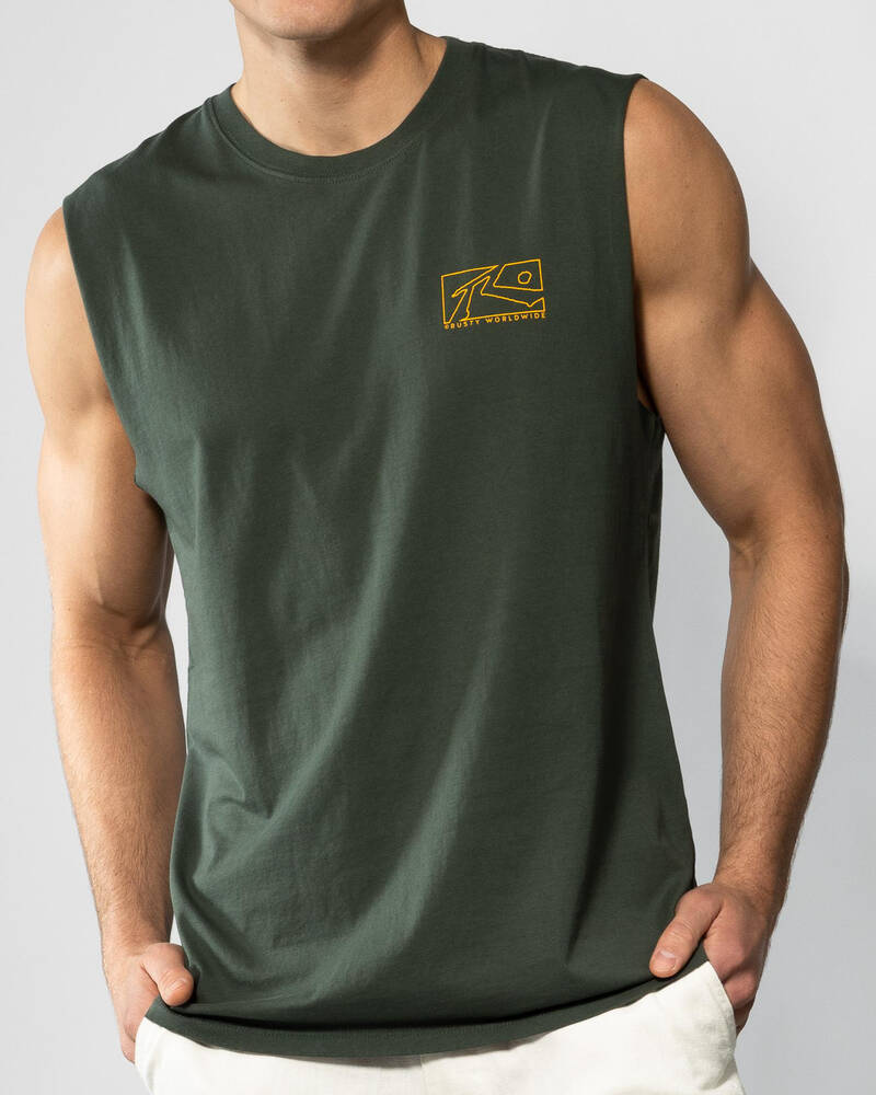 Rusty Boxed Out Muscle Tank for Mens