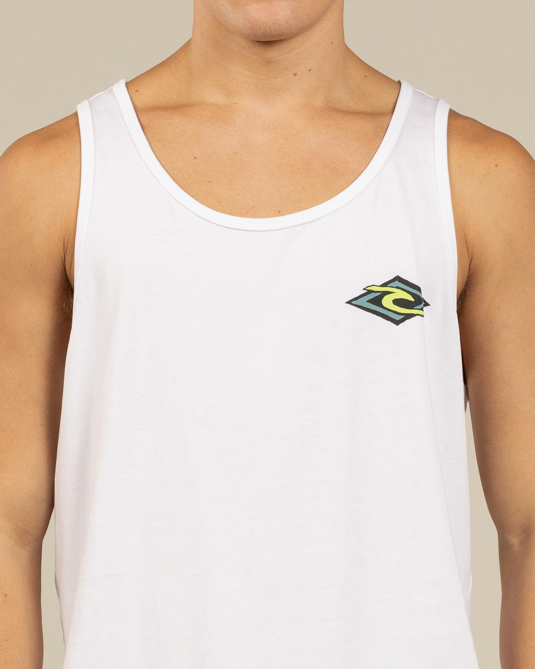 Débardeur Rip Curl Wetsuit Icon Tank - Blanc, 100% Coton, Coupe Régulière, Pour Surf, Plage, été - 14