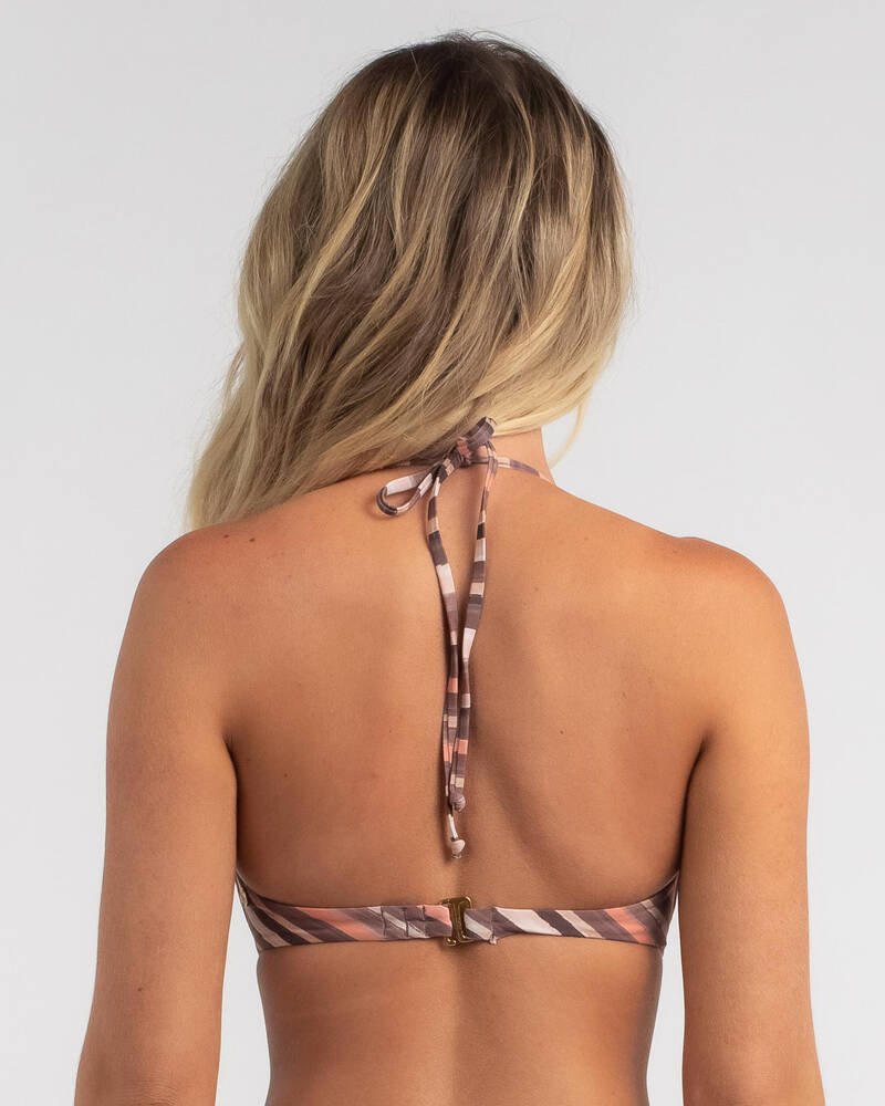Kaiami Adelaide Stripe Ring Triangle Bikini Top for Womens