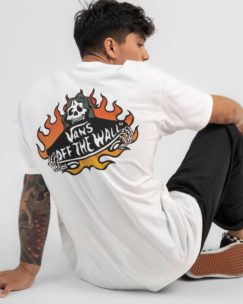 Vans Fuego Skeleton Logo Short Sleeve T-Shirt for Mens