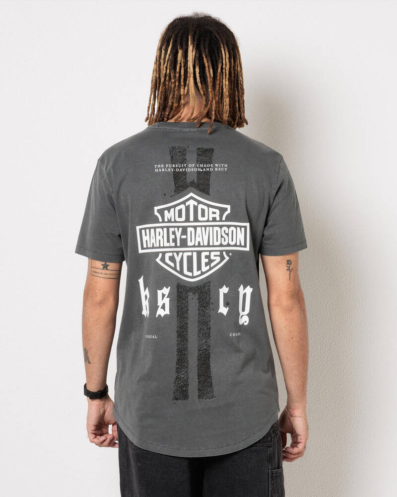 Kiss Chacey Harley-Davidson Milwaukee Duel Curved T-Shirt for Mens