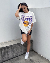Mitchell & Ness LA Lakers Vintage 90's Block Blur T-Shirt for Womens image number null