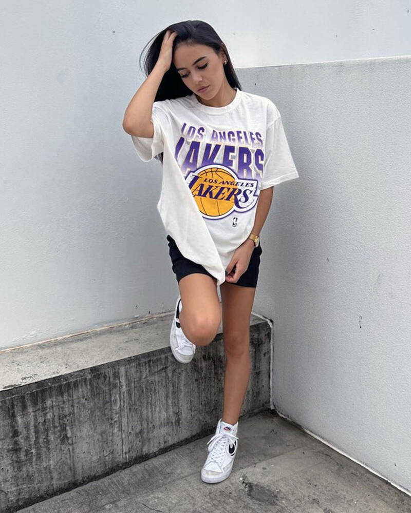 Mitchell & Ness LA Lakers Vintage 90's Block Blur T-Shirt for Womens