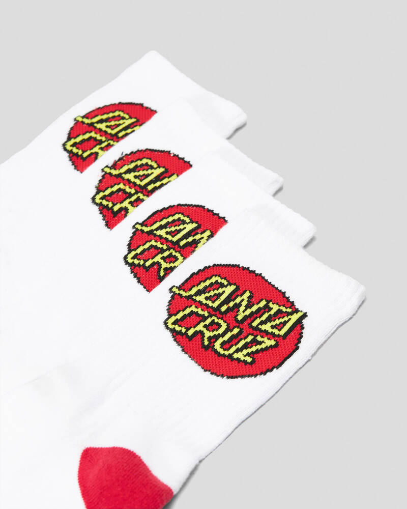 Santa Cruz Classic Dot Crew Socks 4 Pack for Mens
