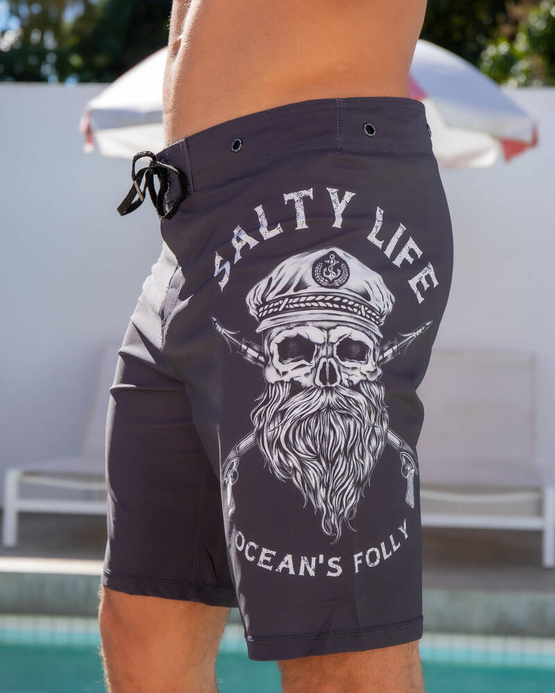 Salty Life Black Beard Board Shorts for Mens