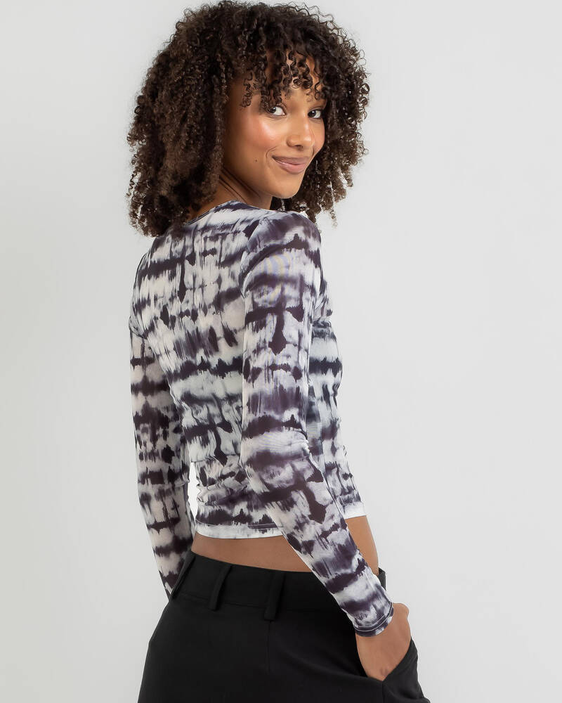 Ava And Ever Soho Mesh Long Sleeve Top for Womens