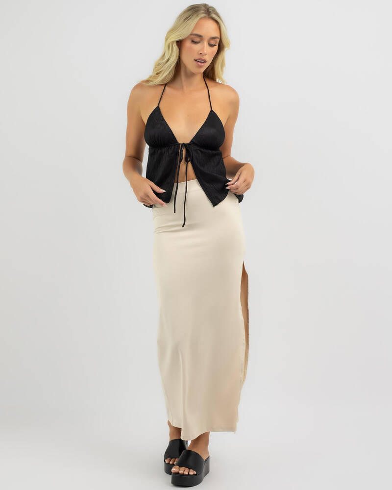 Mooloola Sally Tie Front Halter Top for Womens