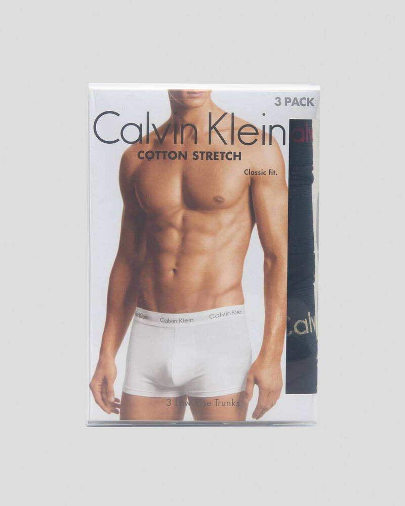 Calvin Klein Cotton Stretch Low Rise Trunks 3 Pack for Mens