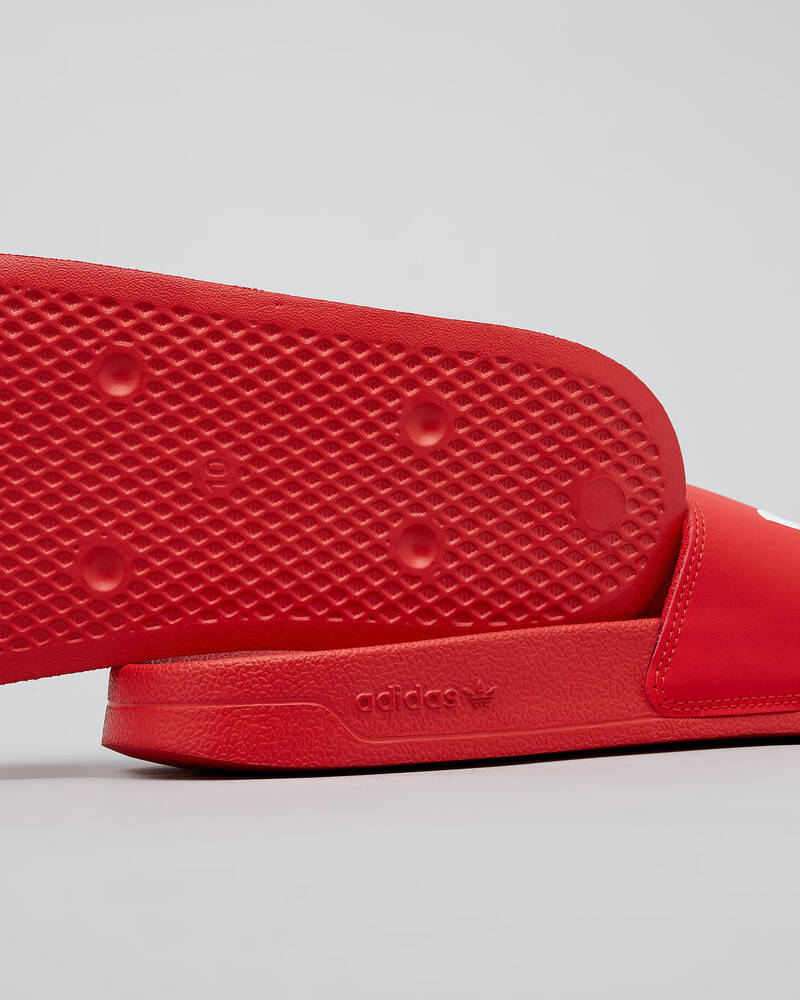 Adidas Mens' Adilette Lite Slides In Scarlet/ftwr White/scarlet - Fast ...