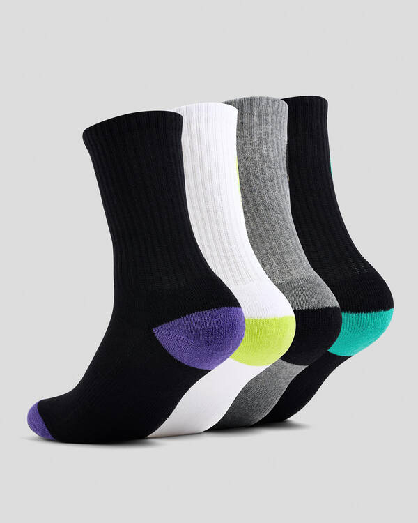 Santa Cruz Boys' Bold Shadow Dot Crew Socks 4 Pack for Unisex