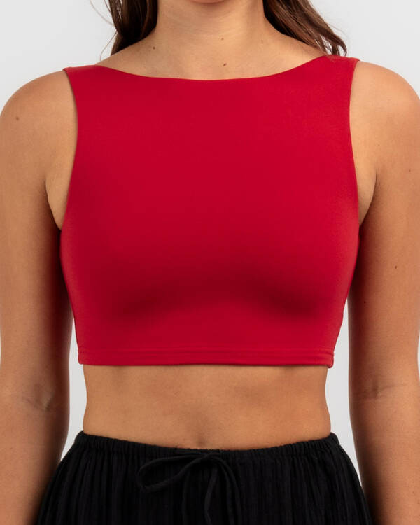 Ava And Ever Basic Super Soft Backless Crop Top for Womens