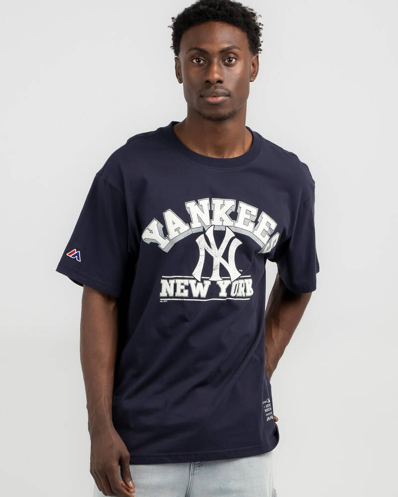 Majestic New York Yankees Cracked Puff Arch T-Shirt for Mens
