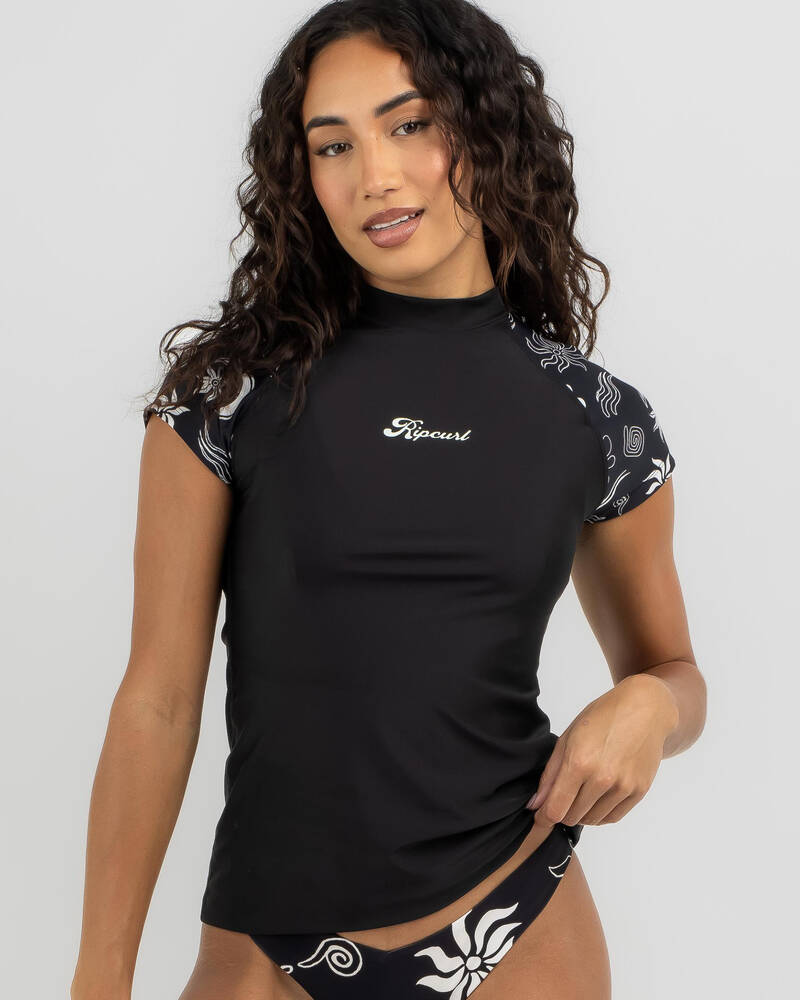 Rip Curl Holiday Cap Sleeve Rash Vest for Womens