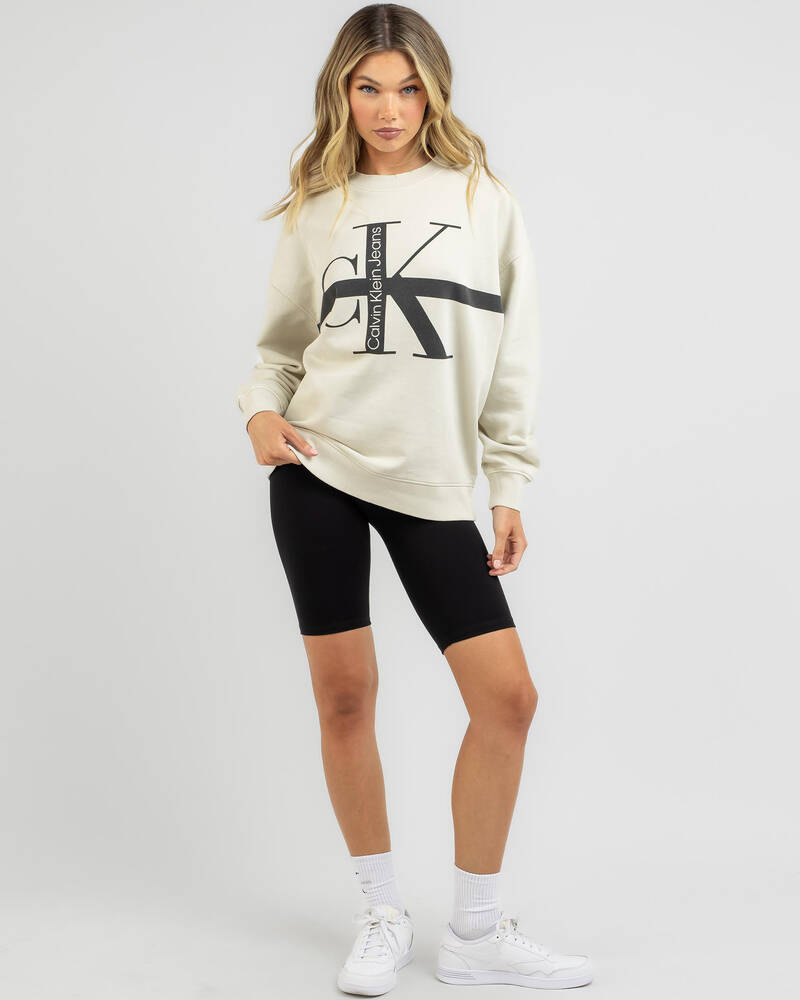 Calvin Klein Stripe Monologo Sweatshirt for Womens