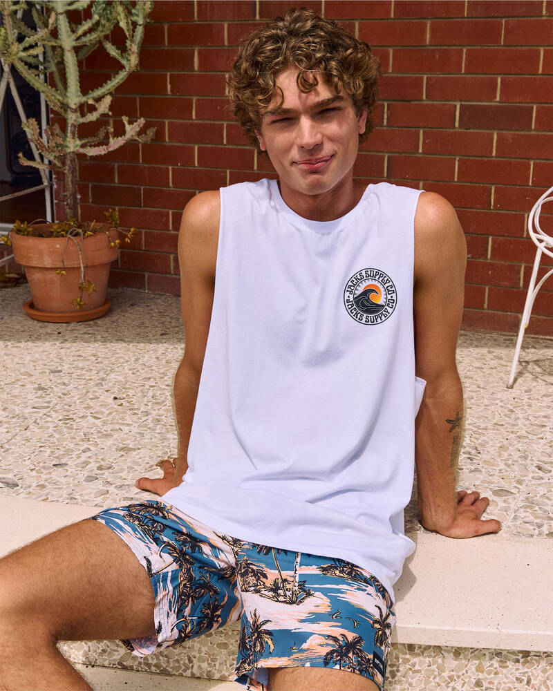 Jacks Rising Sun Muscle Tank for Mens