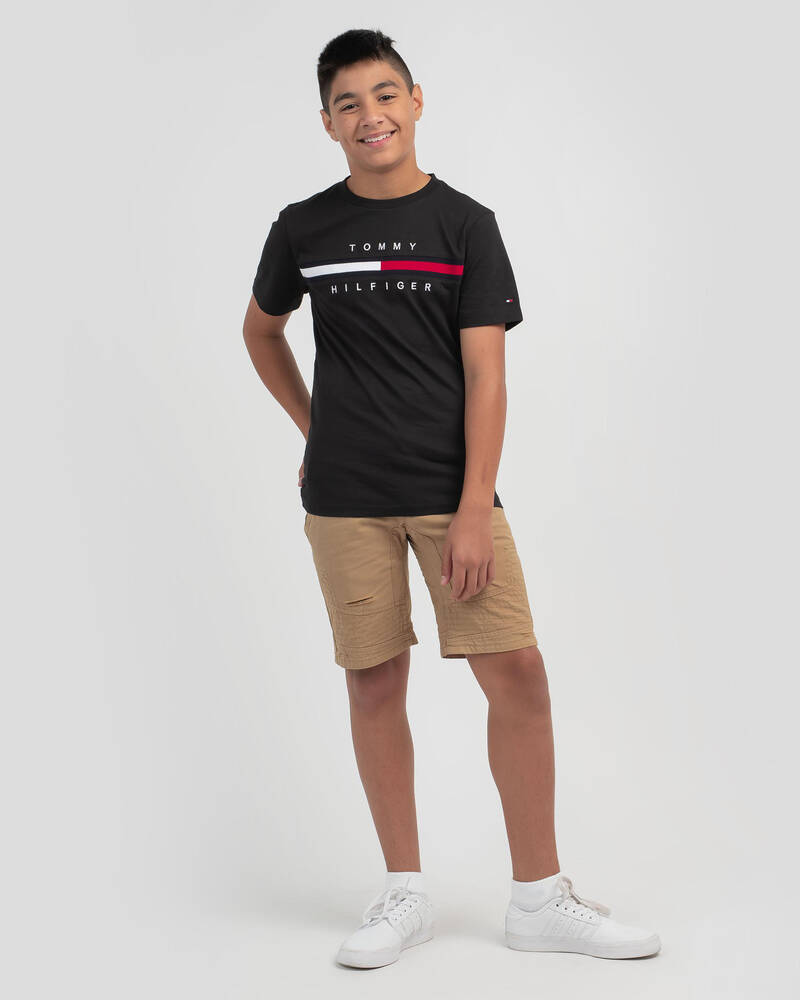 Tommy Hilfiger Boys' Flag Rib Insert T-Shirt for Mens