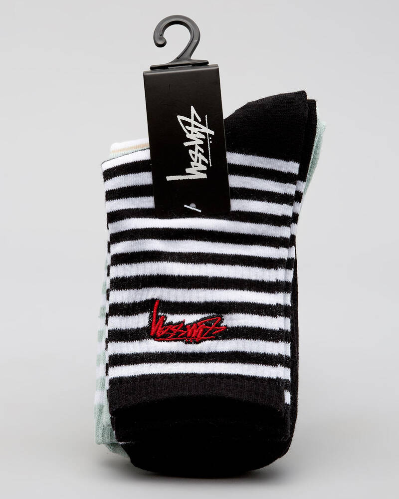 Stussy Womens Authentic Fine Lines Sock Pack for Womens