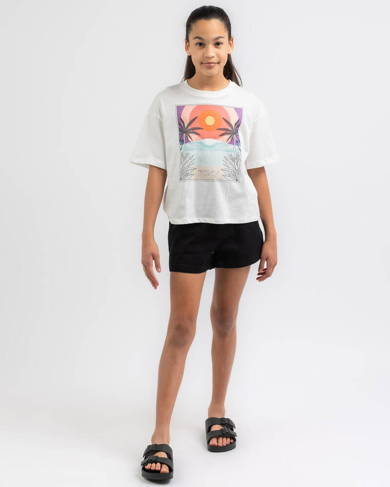 Shop Roxy Girls' Sun For All Seasons A T-Shirt In Snow White - Fast ...