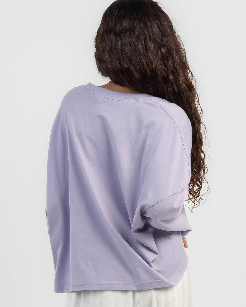 Rusty Girls' Script Long Sleeve T-Shirt for Womens