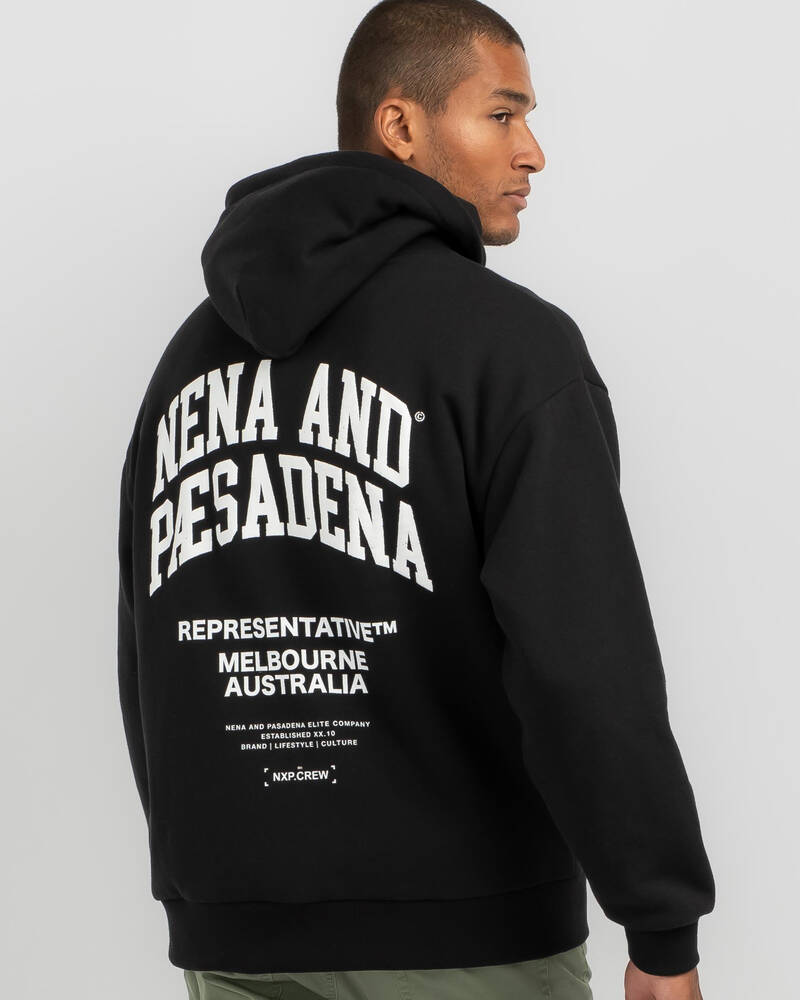 Nena & Pasadena Overtaking Relaxed Hooded Zip Sweater for Mens