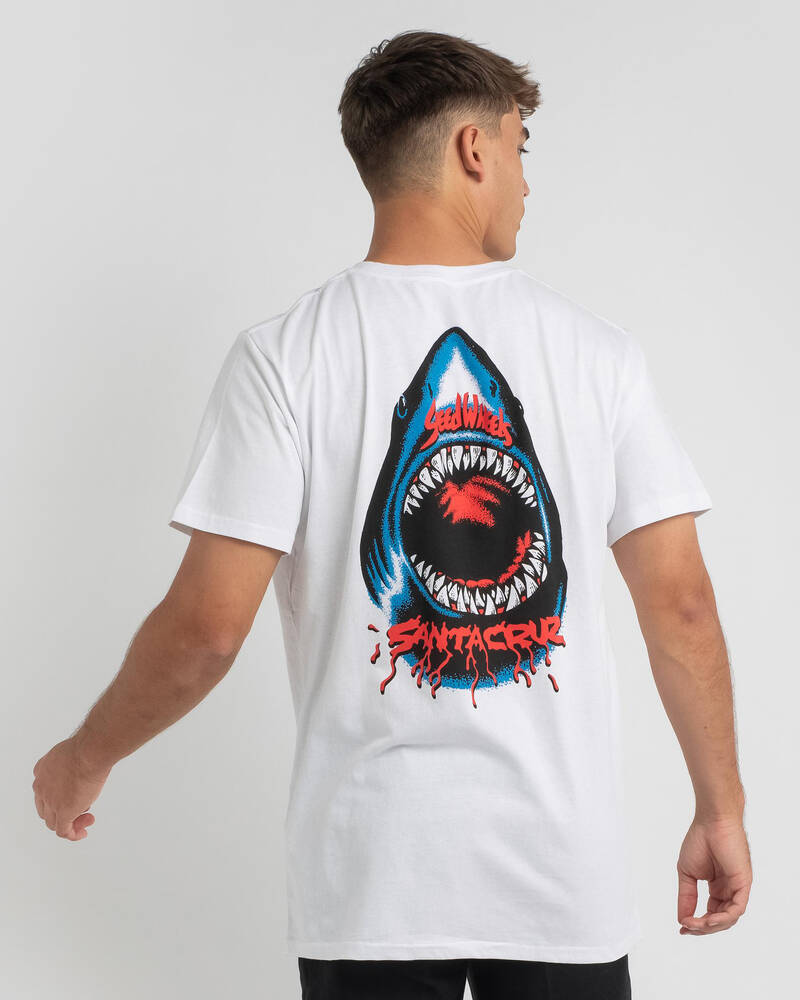 Santa Cruz Speed Wheels Shark T-Shirt for Mens