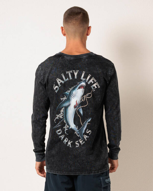 Salty Life Ocean's Wrath Long Sleeve T-Shirt for Mens