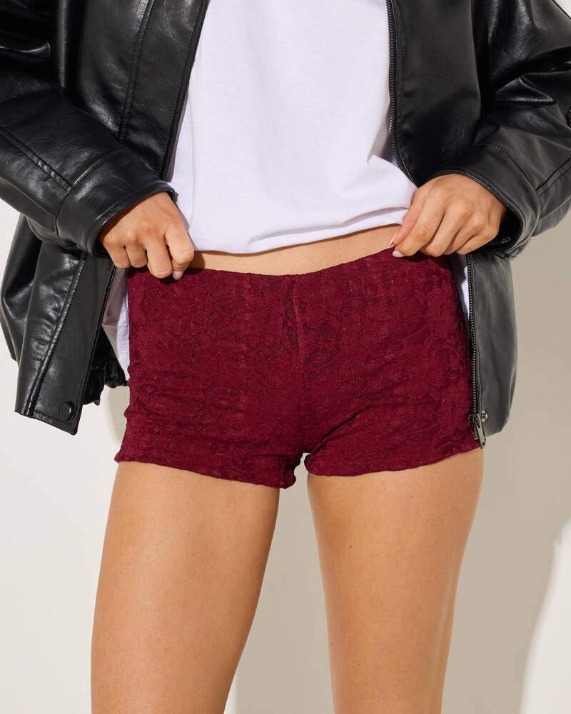 Mooloola Meli French Lace Micro Shorts for Womens