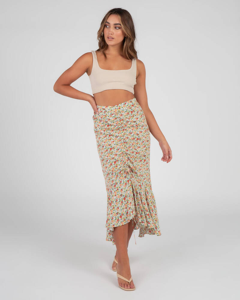 Yours Truly Follow The Sun Midi Skirt for Womens