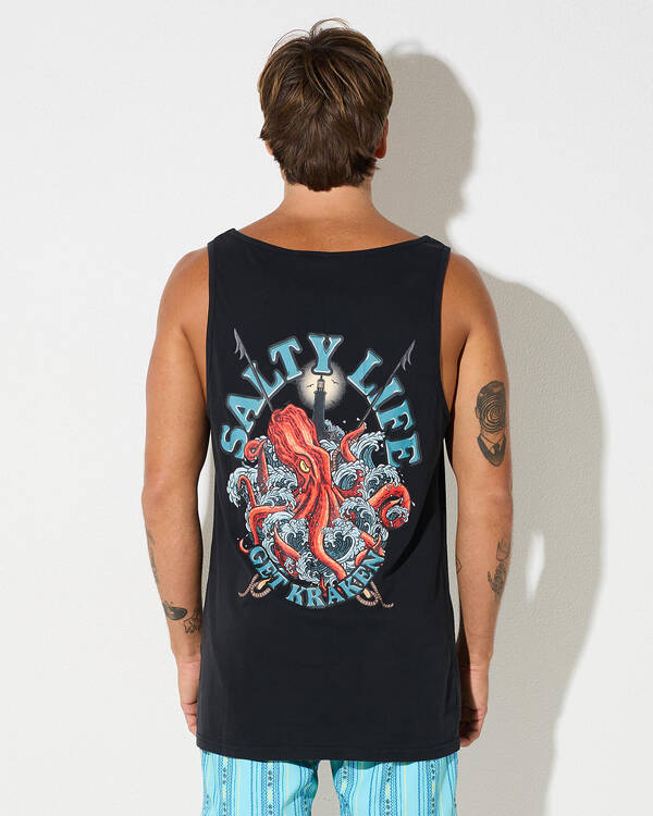 Salty Life Get Kraken Singlet for Mens