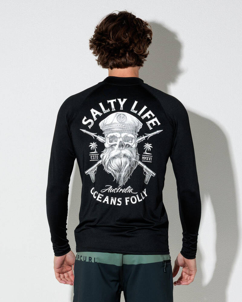 Salty Life Sailor's Oath Long Sleeve Rash Vest for Mens