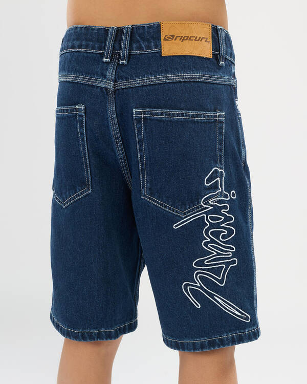 Rip Curl Boys' Medina Script Denim Shorts for Mens