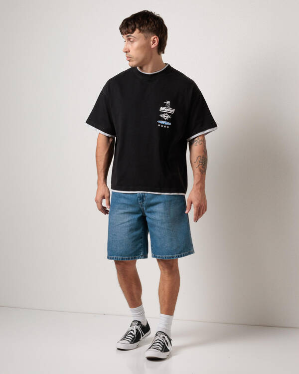 Worship Supplies Is This It Box Fit Cropped Layered T-Shirt for Mens
