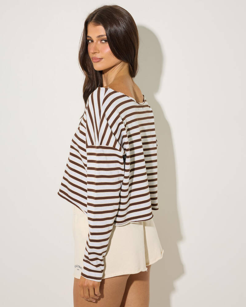 Malibu Life Layne Off Shoulder Long Sleeve Top for Womens