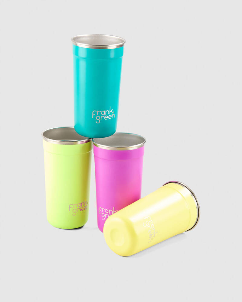 Frank Green Colour Changing 16oz Stainless Steel Reusable Party Cup 4 Pack for Unisex