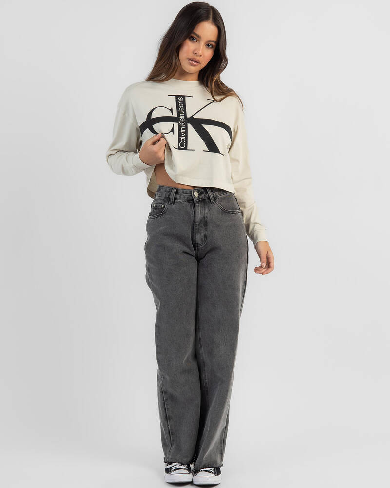 Calvin Klein Monologo Long Sleeve T-Shirt for Womens