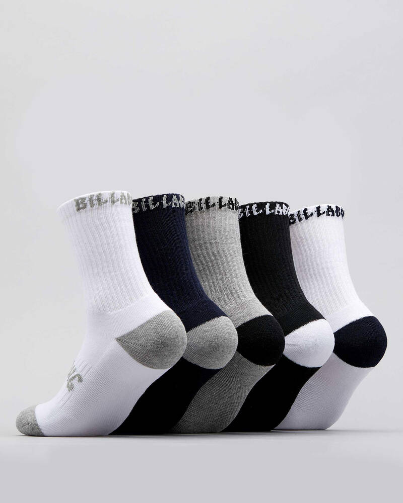 Billabong Boys' Sport Socks 5 Pack for Mens