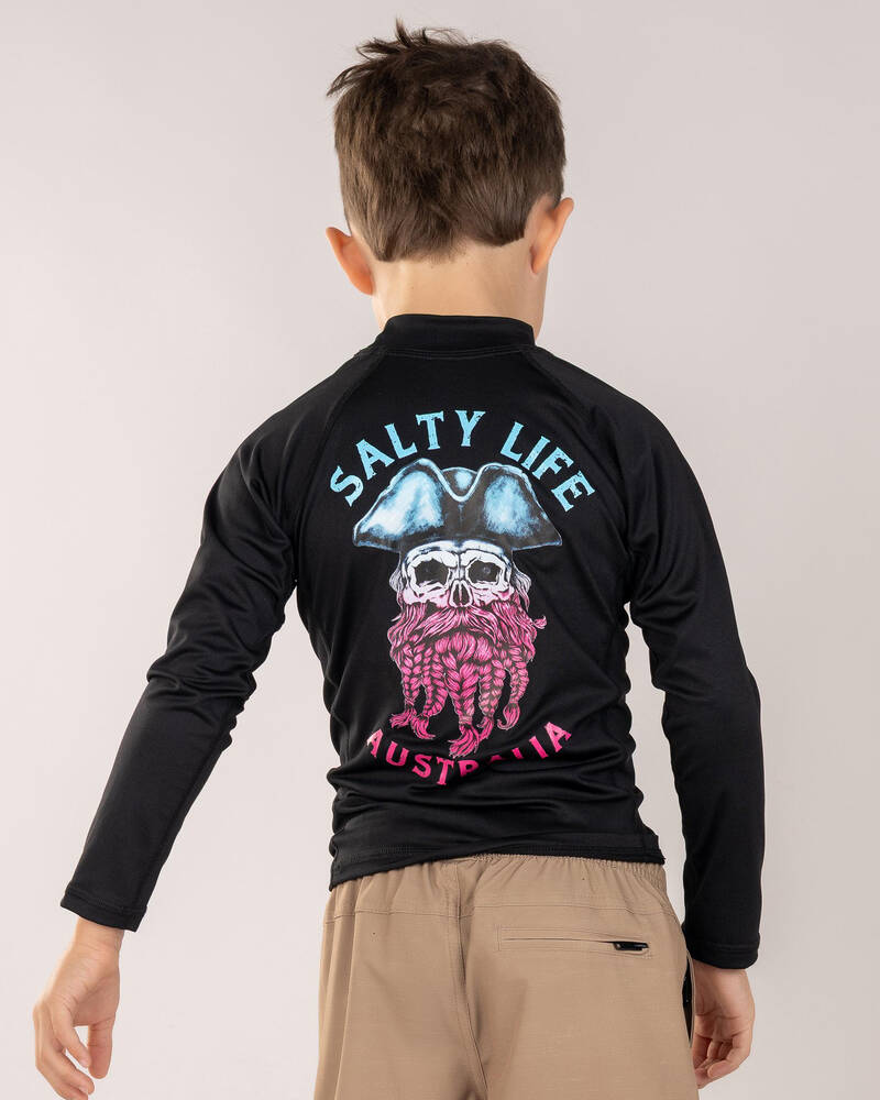 Salty Life Toddlers' Sea Wolf Long Sleeve Rash Vest for Mens