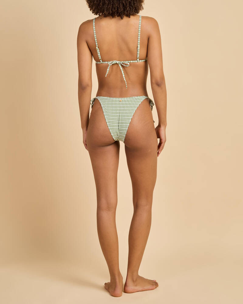 Rhythm Lola Check Tie Side High Cut Bikini Bottom for Womens