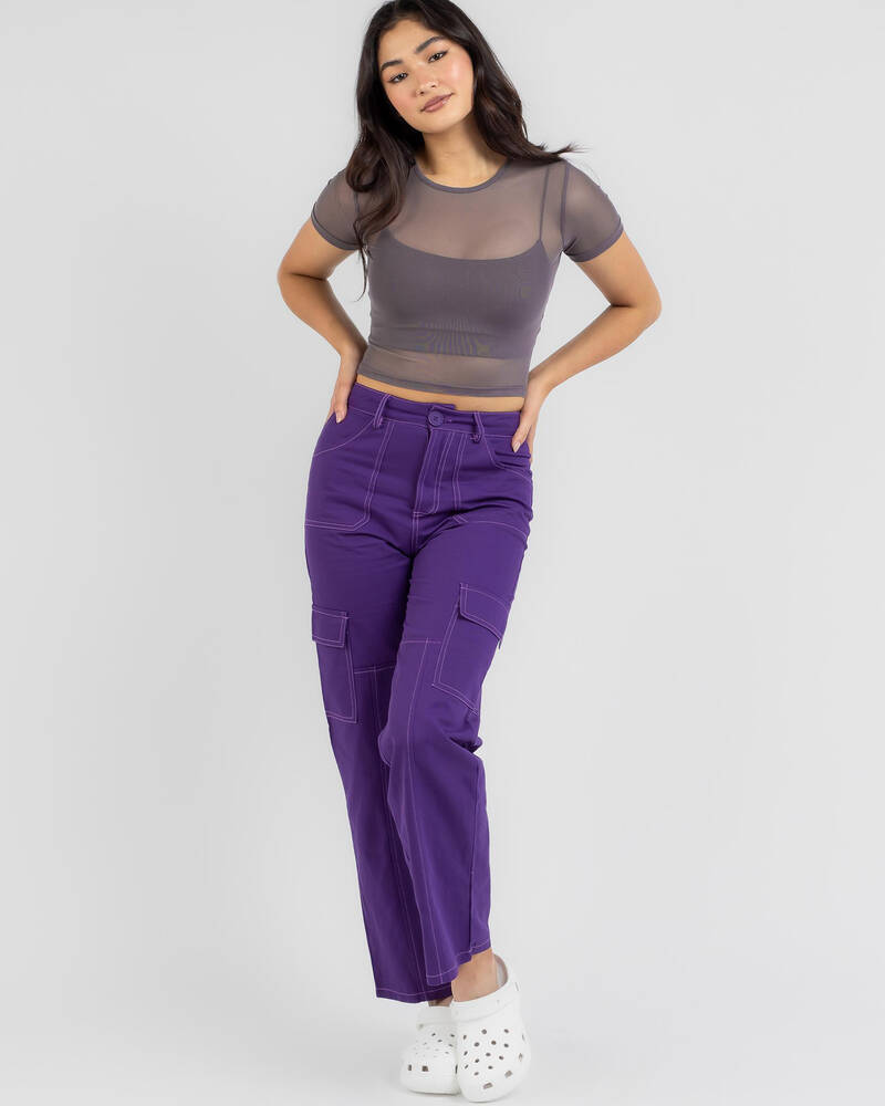 Ava And Ever Lucy Mesh Baby Tee for Womens