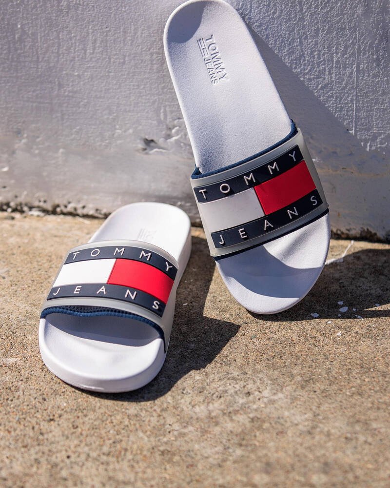 Tommy Hilfiger Translucent Flag Slide Sandals for Womens
