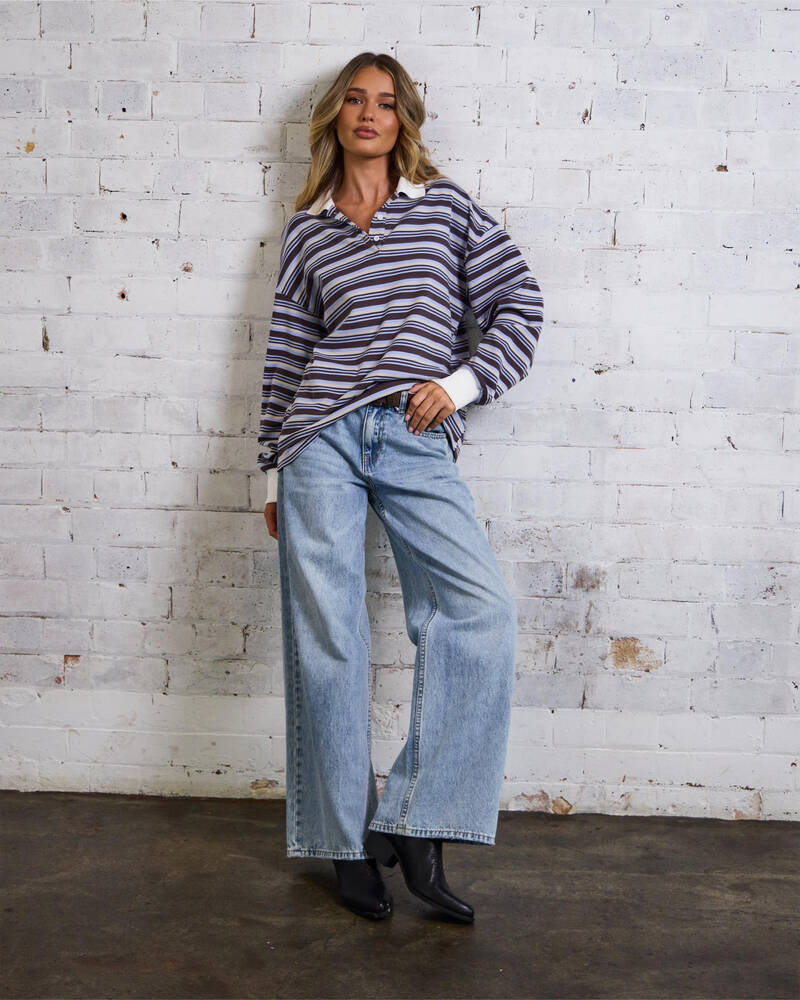 Mooloola Gwen Stripe Long Sleeve Top for Womens