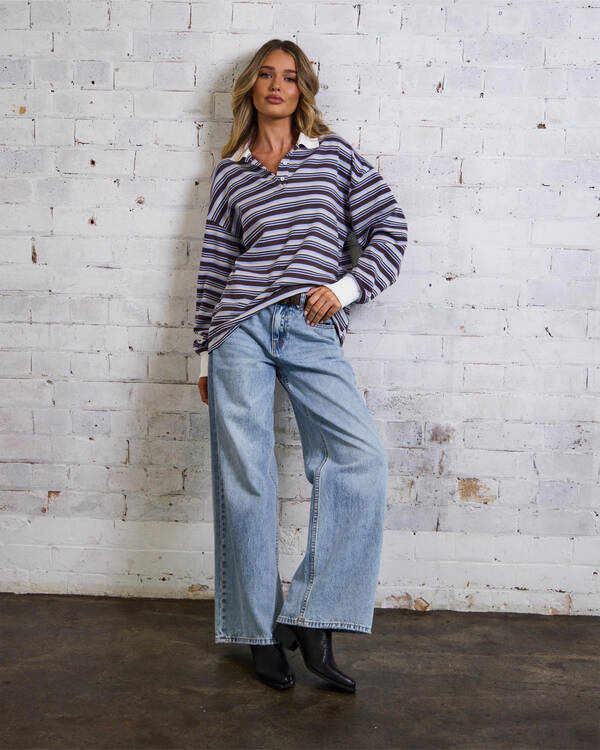 Mooloola Gwen Stripe Long Sleeve Top for Womens