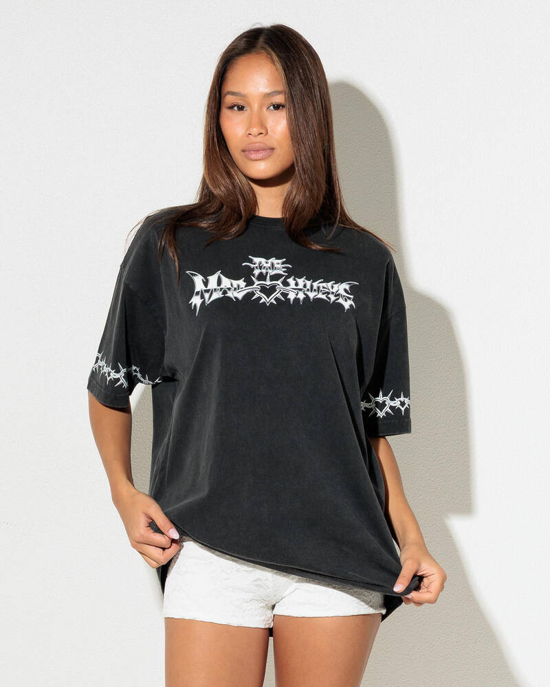 The Mad Hueys Metal Heart Oversized T-Shirt for Womens