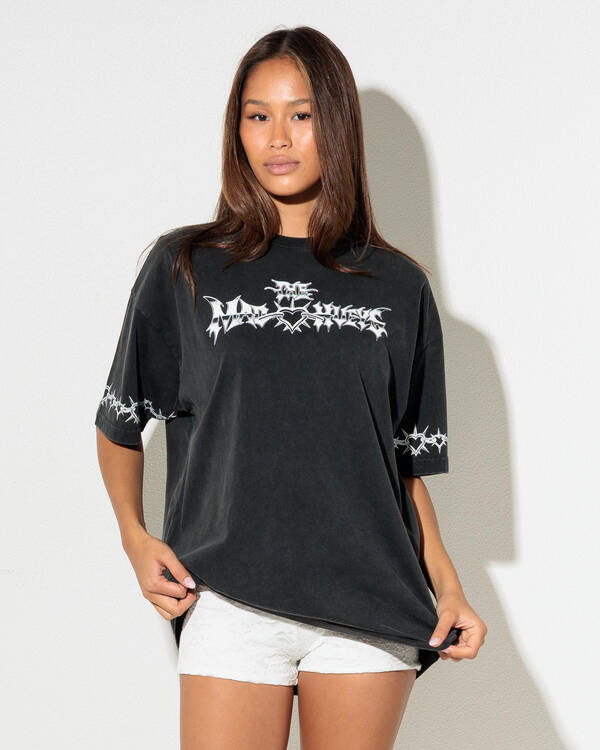 The Mad Hueys Metal Heart Oversized T-Shirt for Womens