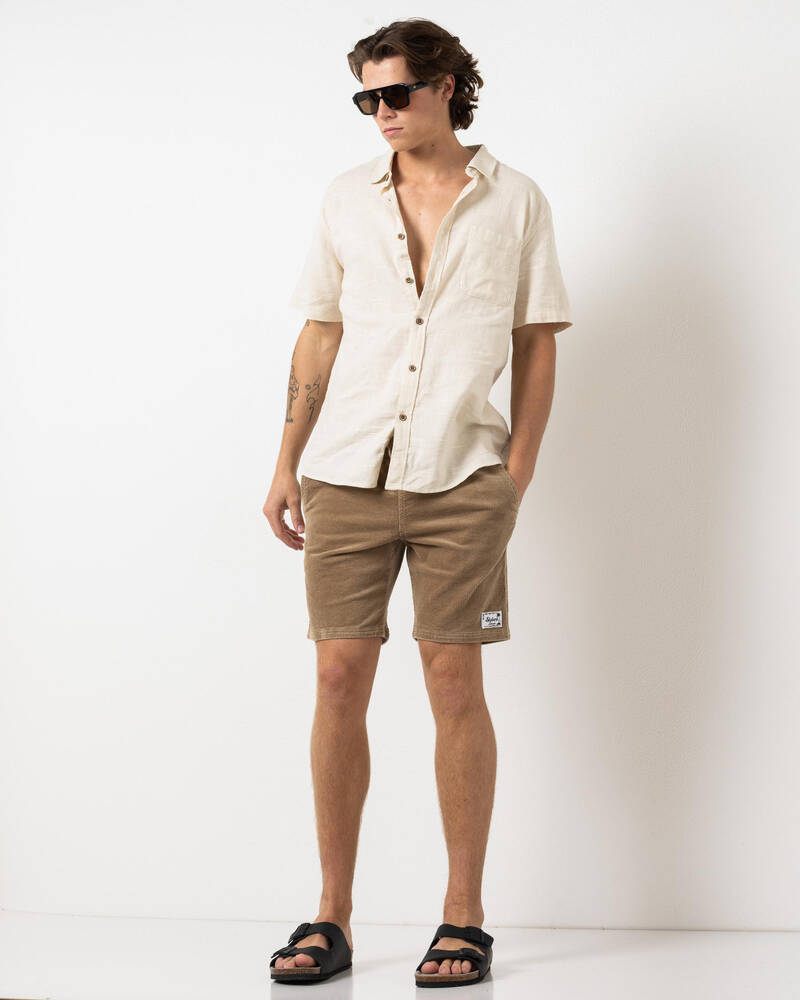 Skylark Shale Elastic Waist Shorts for Mens
