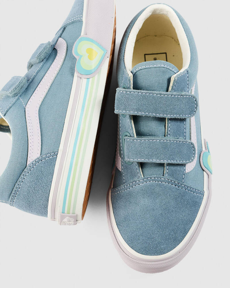 Vans Girls' Old Skool V Heart Shoes for Womens