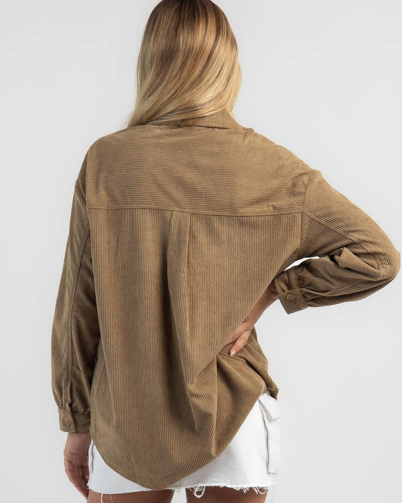 Mooloola Ontario Cord Long Sleeve Shirt for Womens